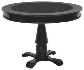 Mesa de Jogos Carteado Redonda Victoria 4 Lugares Tampo Reversível com Gavetas e Porta Copos Preto Fosco G36 - Gran Belo