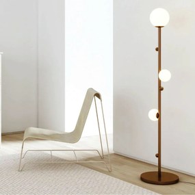 Luminária De Chão Graça 16X78X16Cm 03Xg9 Globo 12Cm - Usina 90031/3 (FN-F - Fendi Fosco, Branco (Fosco))