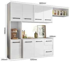 Cozinha Juliete Suspensa Branca – Nicioli Móveis