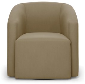 Poltrona Decorativa Base Giratória Stella Max Suede Marrom Rato D03 - D'Rossi