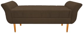 Recamier Estofado Ari 195 cm King Size Suede Marrom - ADJ Decor
