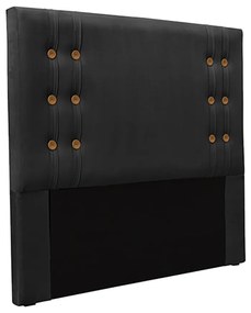 Cabeceira Decorativa Casal 1,40M Kors Veludo Preto G63 - Gran Belo
