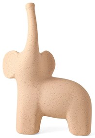Escultura de Elefante em Cerâmica - Bege