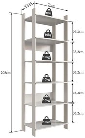 Closet Aberto com Prateleiras Guarda Roupa Estante OFF White