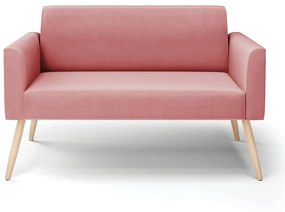Sofá Namoradeira Pés Palito Natural Marisa Suede D03 - D'Rossi - Rose