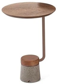Mesa Lateral Pierre Alta Amêndoa Base Concreto Corda - 78928 Sun house