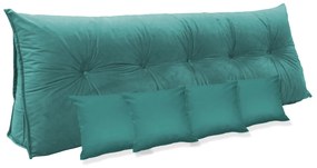 Kit Almofada Mel 1,00 + 4 Almofadas 40x40 Suede Azul Tiffany