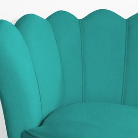 Poltrona Dália Pés Hairpin Legs Preto Veludo Azul Tiffany