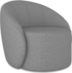 Poltrona Sala Giratória Redonda Kit 2 Steve Linho Grafite I01  - Mpoze