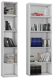 Kit 2 Estantes Livreiro Janaína e Luiza com Prateleiras Branco - AJL M