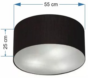 Plafon Cilíndrico Md-3058 Cúpula em Tecido 55x25cm Preto - Bivolt