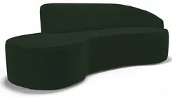 Sofá Living 3 Lugares 260cm Braço Direito Mozart D06 Veludo Verde - M