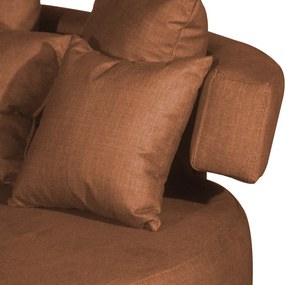 Sofá Chaise Eva Redondo 02 Lugares Suede Telha