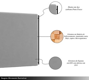 Cabeceira Design para Cama King Bezos Pés em Madeira Veludo Cinza G91 - Gran Belo