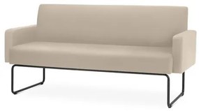 Sofa Pix com Bracos Assento Crepe Bege Base Aco Preto - 55104 Sun House