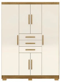 Guarda Roupa Taurus 6 Portas e 3 Gavetas Imperial Nature/Champanhe - Vila Rica Móveis