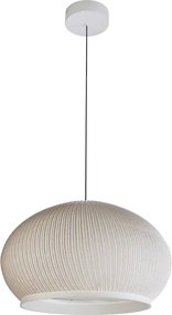 Pendente Led Dimerizavel Tecido Bege 50W 44,5Cm Coton