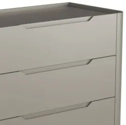 Cômoda Quarto 97cm Solteiro 3 Gavetas Becca Grigio/Preto I06 - Mpozena