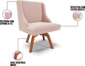 Cadeira Sala de Jantar Giratória MM35 Liz Bouclê D03 - D'Rossi - Rose