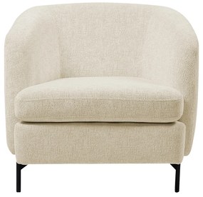Poltrona Decorativa Sala de Estar Salem Pés Metálicos Bouclê Rústico Off White G92 - Gran Belo