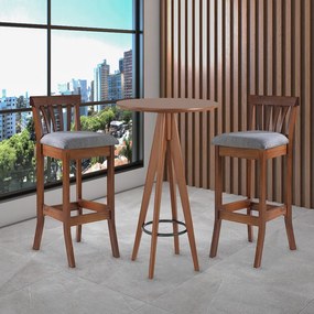 Mesa Decorativa Bistro Madeira Maciça Ozil Imbuia G42 - Gran Belo