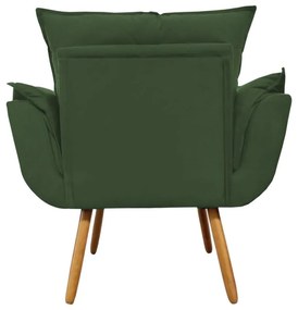 Poltrona Decorativa Opala Pés Palito Suede Verde - Sheep Estofados - Verde escuro