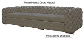 Sofá 3 Lugares Astúria 240cm Couro Fendi G58 - Gran Belo