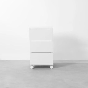 Gaveteiro Contemporâneo Slim 3 Gavetas Branco - 40cm