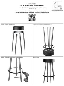 Kit 4 Banquetas Redondas Berlin Pés Palito Corano Telha - Sheep Estofados - Terracota