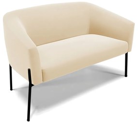 Namoradeira e 2 Poltronas Pé de Ferro Preto Stella Suede D03 - D'Rossi - Bege