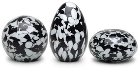 Conjunto com 3 Pesos Pequenos Multicor Preto e Branco Murano Cristais Cadoro