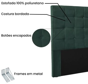 Cabeceira Cama Box Casal 140 cm Verona Veludo S04 - D'Rossi - Verde