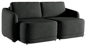 Sofá Cama Modulado Retrátil e Reclinável Decorativo Varsóvia 216cm Veludo Cinza Chumbo G33 - Gran Belo