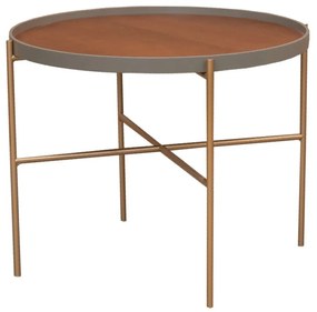 Mesa de centro Art Deco M - Kansas com Lâmina Freijó com Det. Dourado Soleil Kleiner