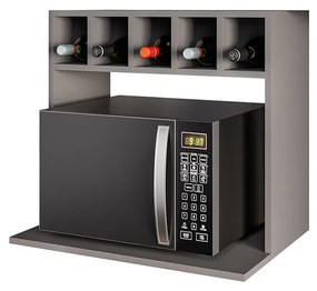Suporte Microondas com Nicho Porta Tempero para Cozinha Louis 60cm M12 - D'Rossi - Grafite