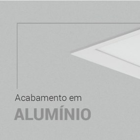Embutido Quadrado Recuado 22,5X22,5Cm Led 22W 4000K Bivolt - Branco /...