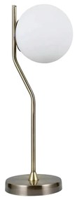Luminaria Abajur Viva Ø17X49Cm Metal E Vidro Branco 1Xe27 G45 | Bella...