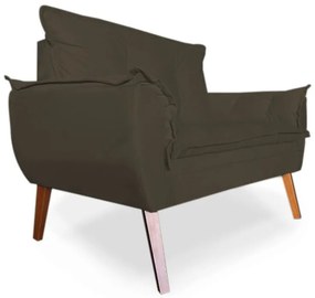 Kit 2 Poltronas 1 Namoradeira Apolo Pés Madeira Suede Marrom - Sheep Estofados - Marrom