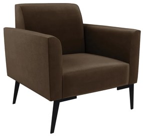 Sofá Namoradeira com Poltrona Pés Villach Marisa Suede D03 - DRossi - Marrom