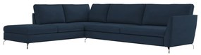 Sofá de Canto Chaise Esquerdo 307 cm Olívia Suede Azul G52 - Gran Belo