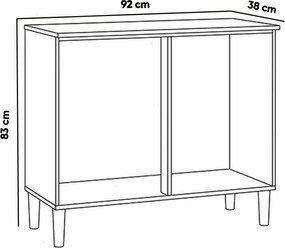 Balcão Cozinha com Tampo 92cm 2 Portas Nicole Atacama/Off White A09 - D'Rossi