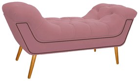Kit Cabeceira e Calçadeira Veneza 100 cm Solteiro Suede Rosa Bebê - ADJ Decor