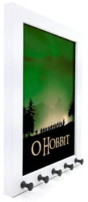 Porta Chaves Moldura 5 Ganchos O Hobbit Senhor dos Anéis - Branco