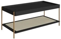 Mesa de Centro Para Sala Pé Metal Arlo A10 Nero/Dourado - Mpozenato