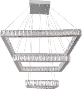 Pendente Led Aluminio Cristal Cromo 86W 3000K