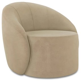 Poltrona Sala Orgânica Giratória Lua Suede D03 - D'Rossi - Marrom Rato