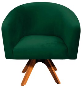 Poltrona Decorativa Giratória MM30 Stella Suede Verde D03 - D'Rossi