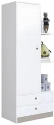 Guarda Roupa Infantil 1 Porta e 2 Gavetas Juno Branco A05  - Mpozenato