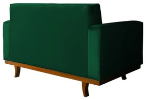 Sofá Dubai 2 Lugares Decorativo 1,50 m Sala Veludo Verde Bandeira