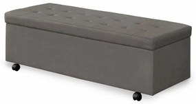 Calçadeira Baú Casal 140 cm Toskana Linho Cinza - Sheep Estofados - Cinza claro